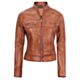 Brown Biker Leather Jacket Women