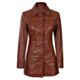 Brown Long Leather Jacket Women