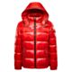 glossy red puffer jacket