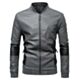 Grey And Black Bomber Leather Jacket