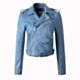 Light Blue Leather Jacket Womens
