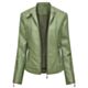 Olive Green Women Leather Jacket