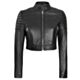 Women's Black Cropped Leather Jacket