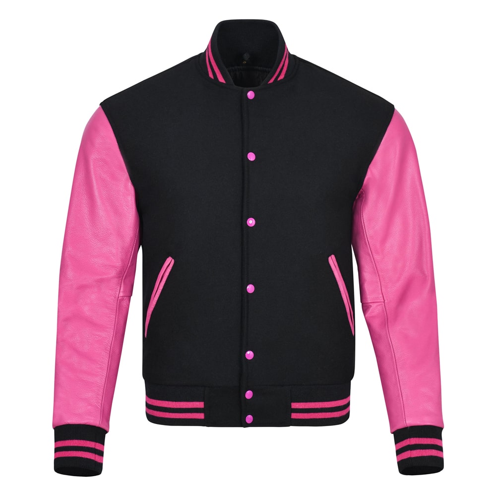 Black And Pink Varsity Jacket Black And Pink Varsity Jacket
