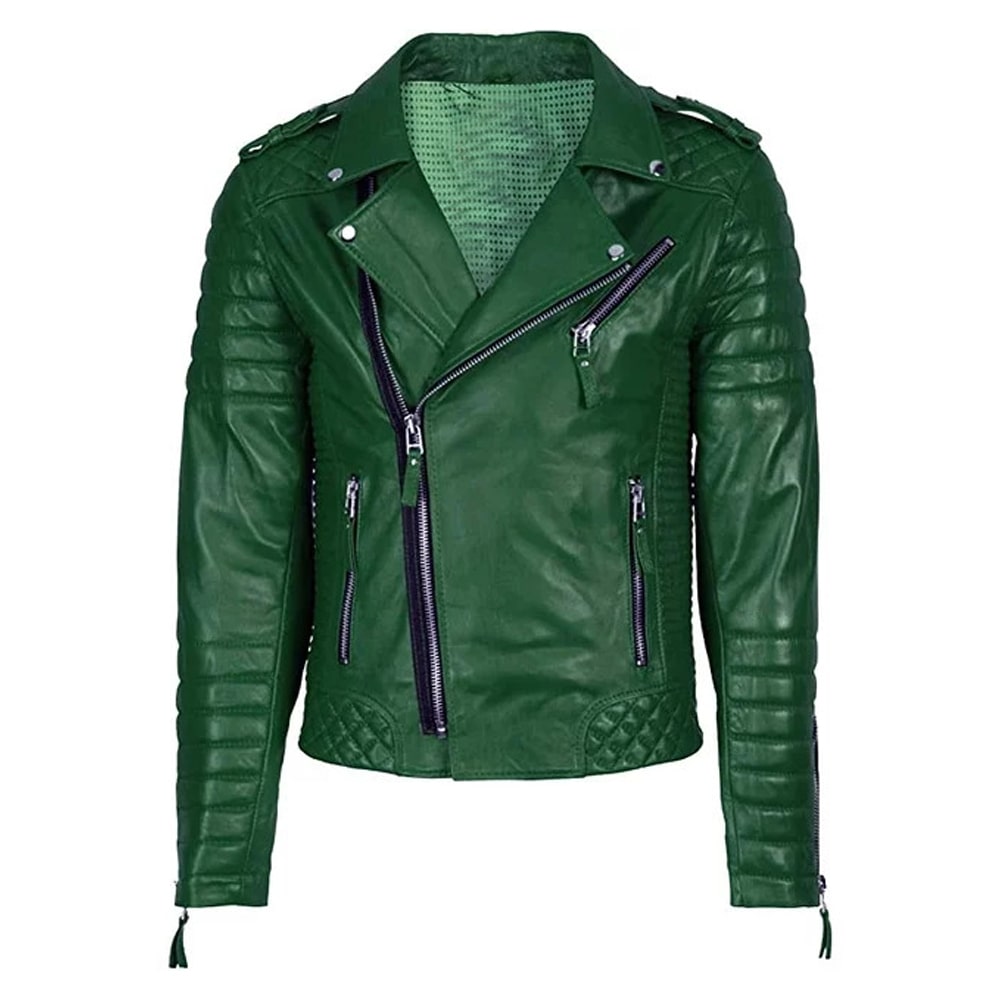 Green Leather Biker Jacket Green Leather Biker Jacket
