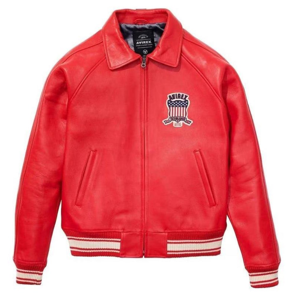 Red Avirex Leather Jacket Red Avirex Leather Jacket